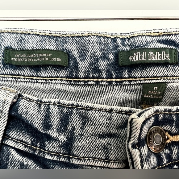 Wild Fable 90s Relaxed Straight Jeans Size 17 Distressed High Waist Vintage y2k - Picture 5 of 8